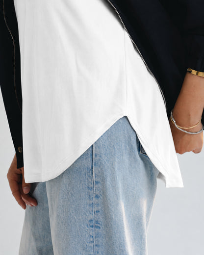 White Boxy Tee