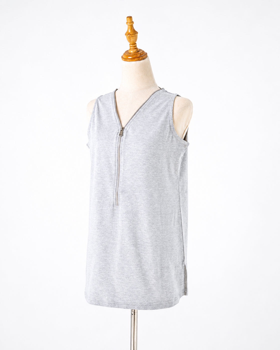 Grey Zip-Front Tank