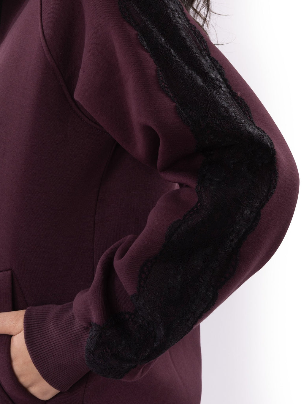 Burgundy Lace Tracksuit - Glow Modest