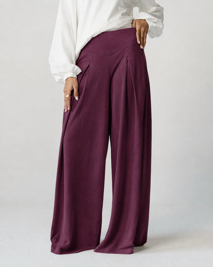 Pleated Wide-Leg Trousers