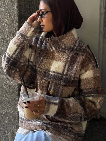 ChestnutCheck Jacket - Glow Modest