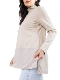 Chiffon Flow High-Neck Top
