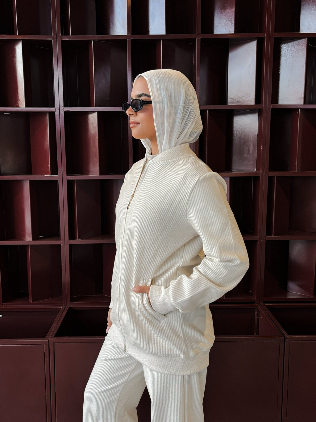 Crème Ribbed Set - Glow Modest