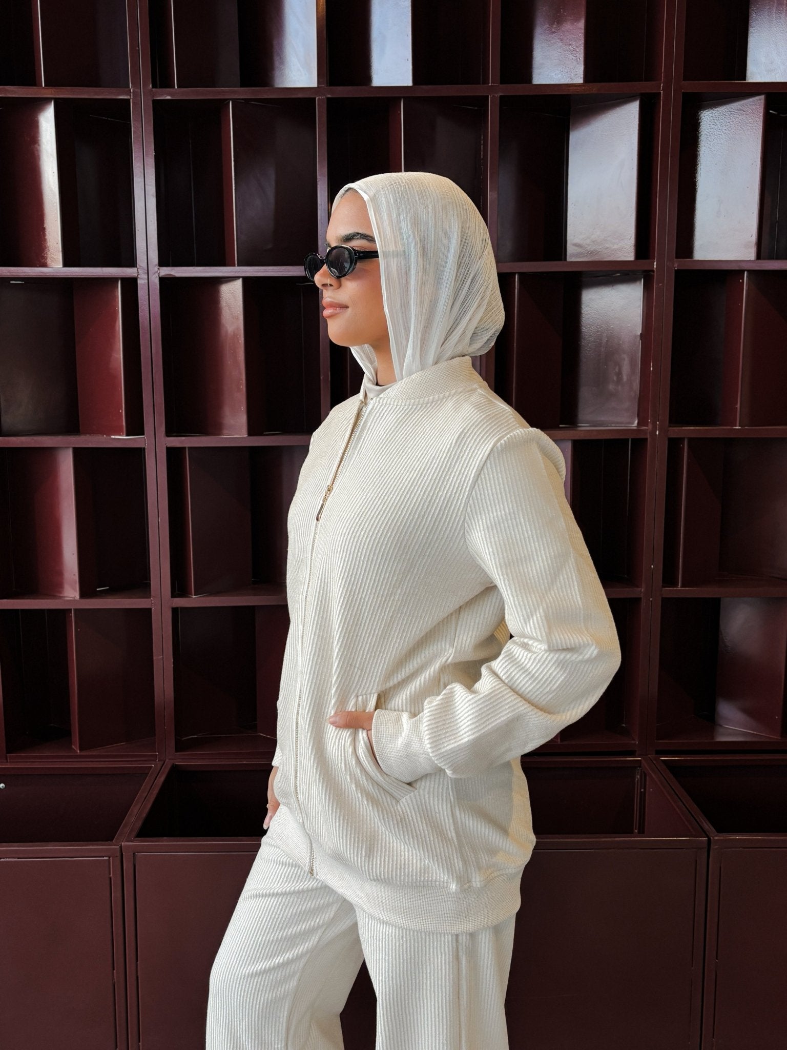 Crème Ribbed Set - Glow Modest