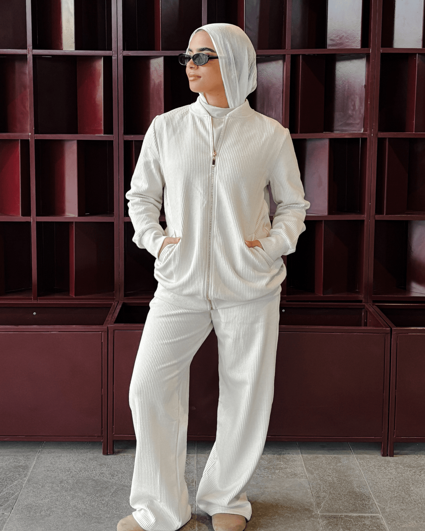 Crème Ribbed Set - Glow Modest