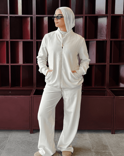 Crème Ribbed Set - Glow Modest