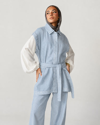 Sleeveless Denim Set