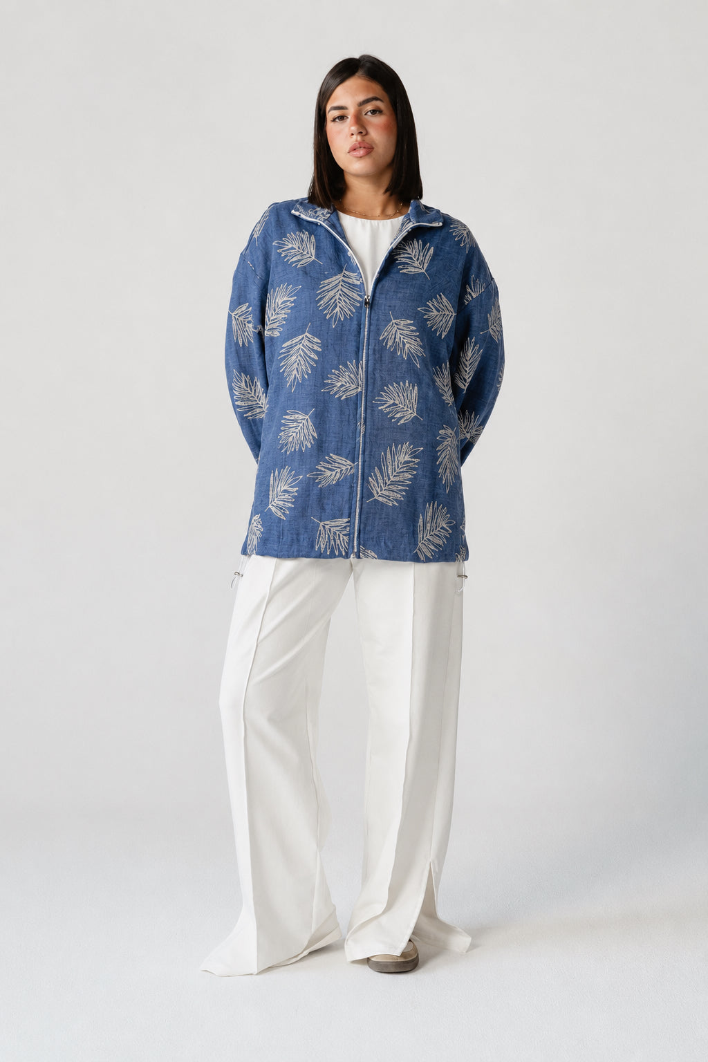 Indigo Palm Print Set