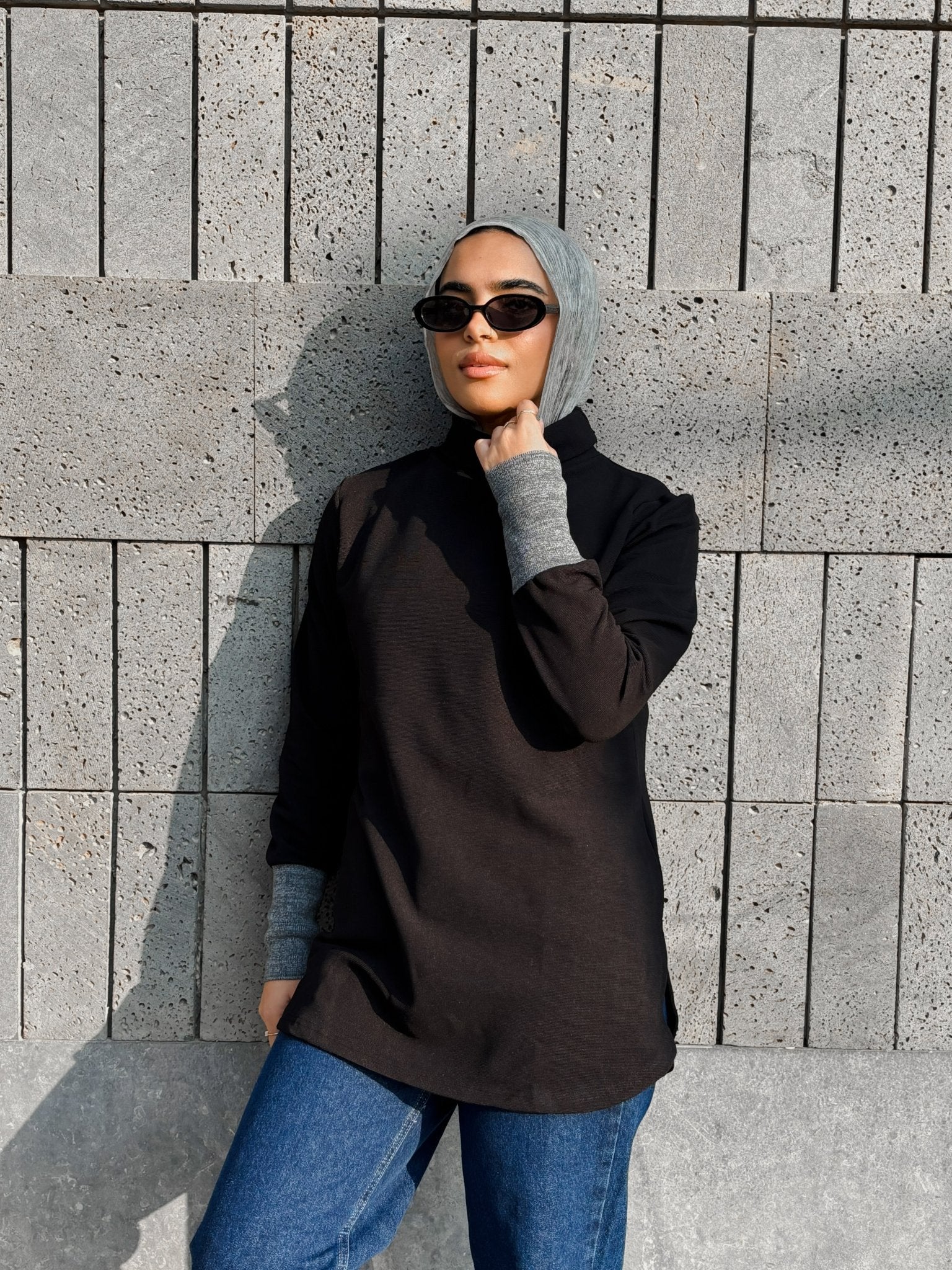 Elevated Cuff High - Neck Top - Glow Modest