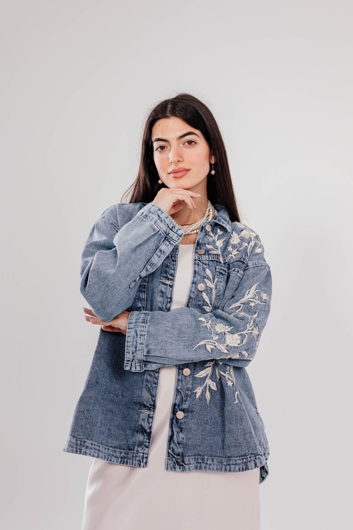 Flora Denim Jacket - Glow Modest