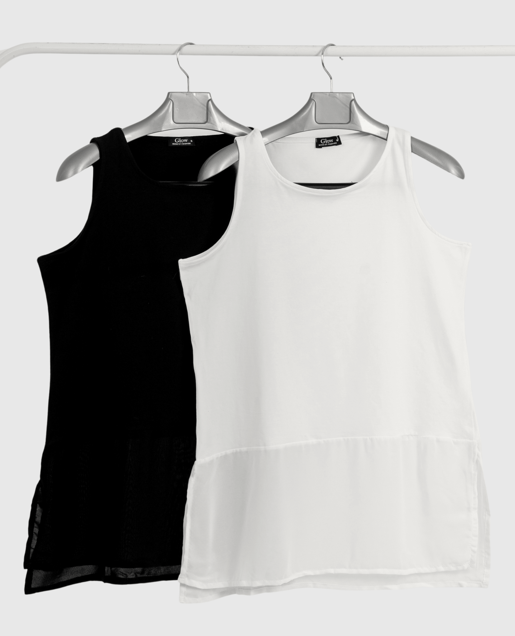 Half & Half Sleeveless Basic - Glow Modest