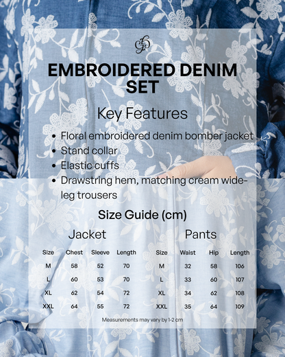 Embroidered Denim Set