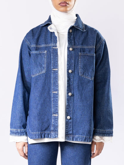 Lace Night Jeans Jacket - Glow Modest