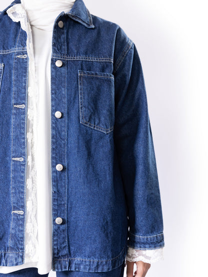 Lace Night Jeans Jacket - Glow Modest