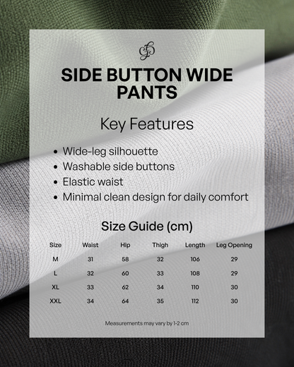 Side Button Wide Pants