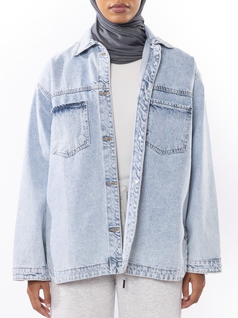 Sky denim Jeans Jacket - Glow Modest