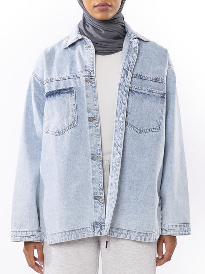 Sky denim Jeans Jacket - Glow Modest