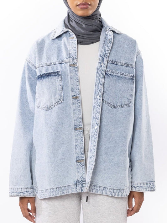 Sky denim Jeans Jacket - Glow Modest