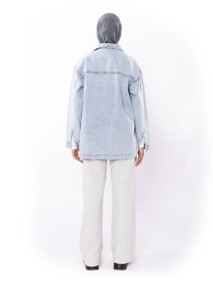 Sky denim Jeans Jacket - Glow Modest